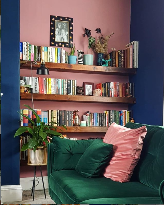 pink and blue room study