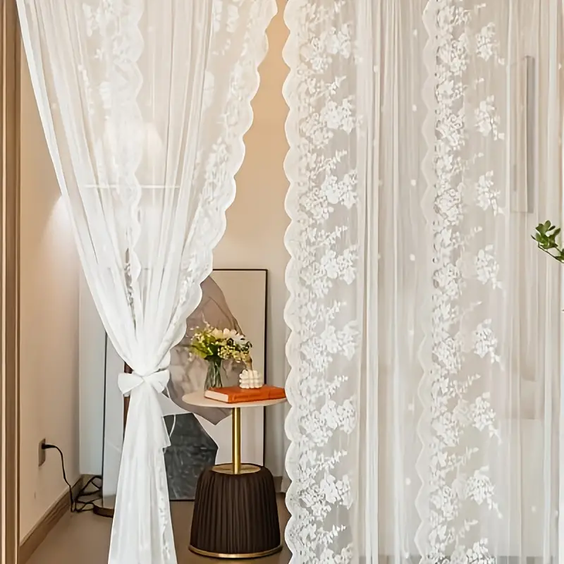 lace curtains in living room 