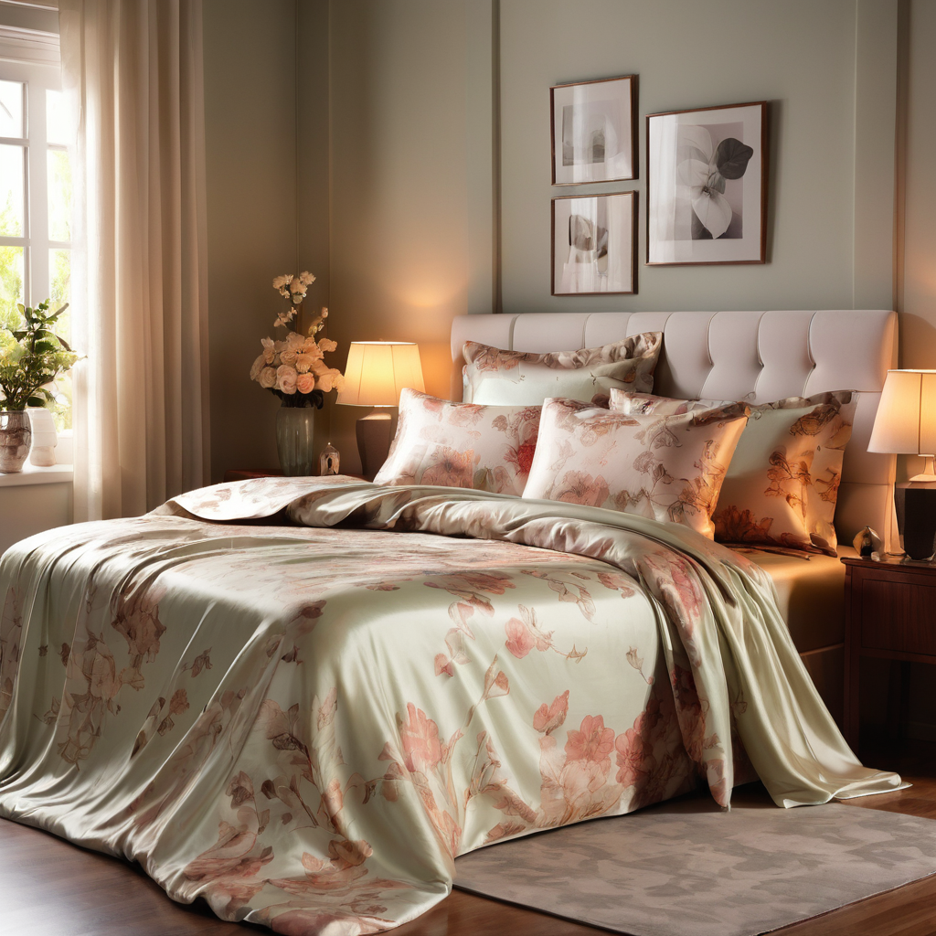 Silk Bedsheet complementing home decor