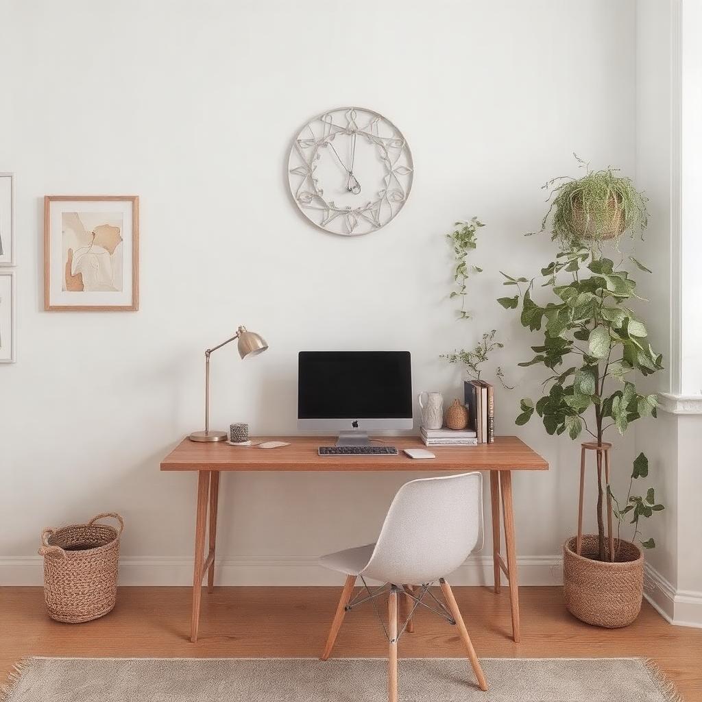 Soft gray wall decor idea for a focused study area