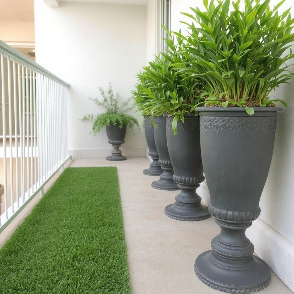 -balcony-with-artificial-grass-lining-the-edges-and-decorative-planters-with-lush-green-plants.