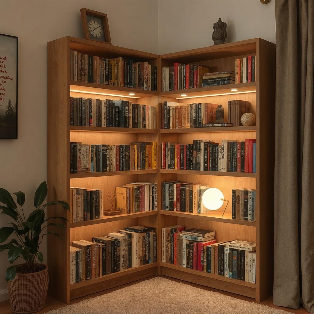 A-corner-bookshelf-with-lighting-for-a-warm-inviting-atmosphere