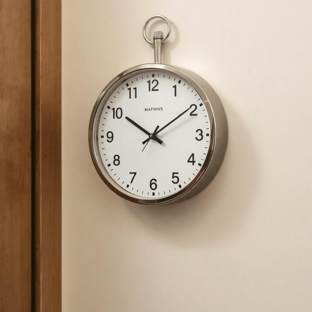  A sleek, adjustable wall clock with a foldable feature that can be tucked into narrow spaces.