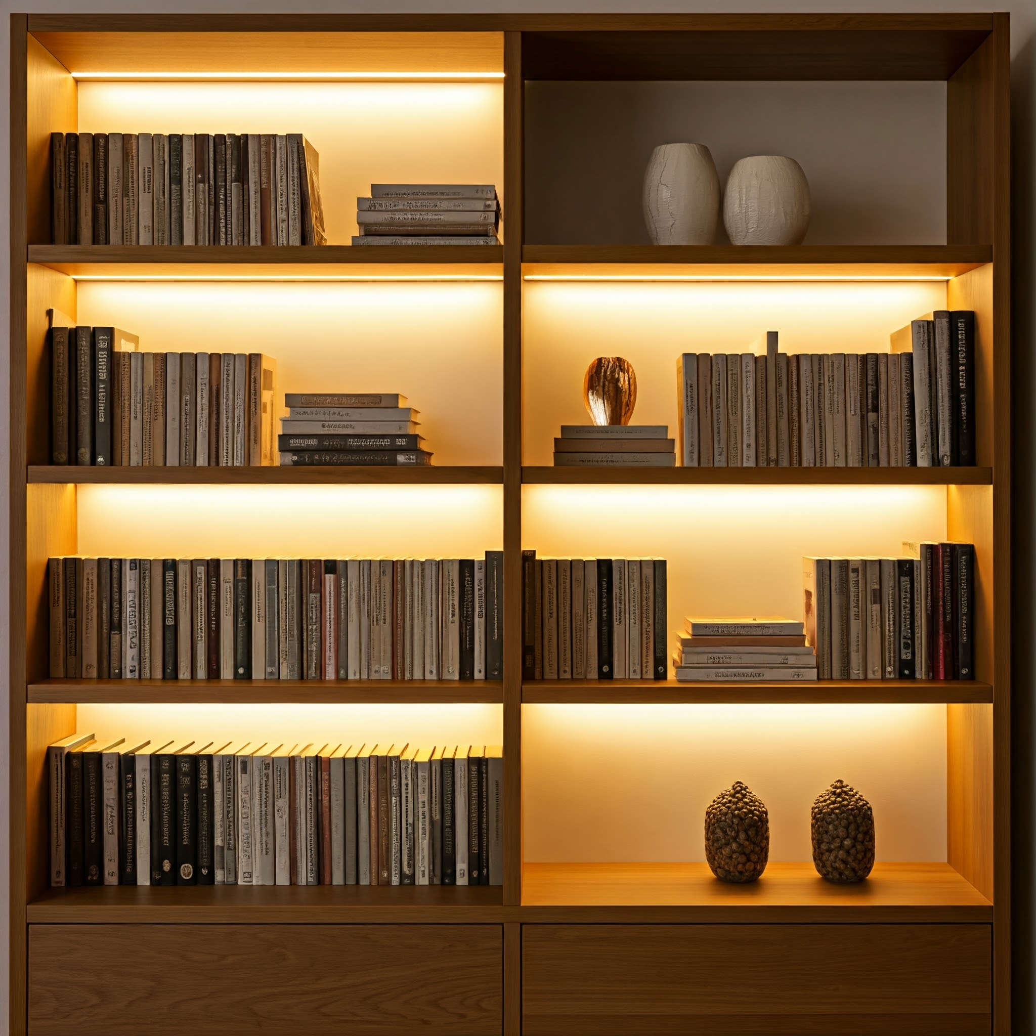 lighted bookshelf