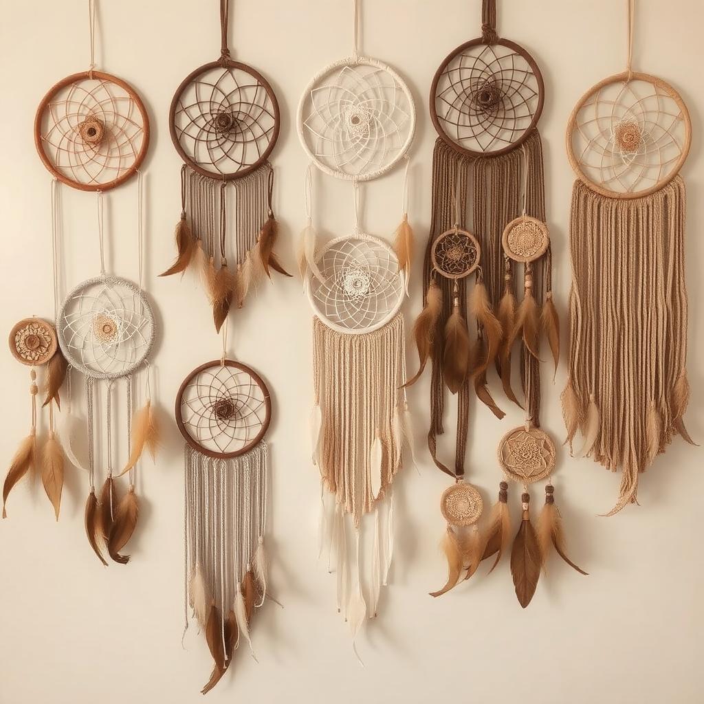 "Handmade dreamcatchers with feathers and beads for a Boho vibe."