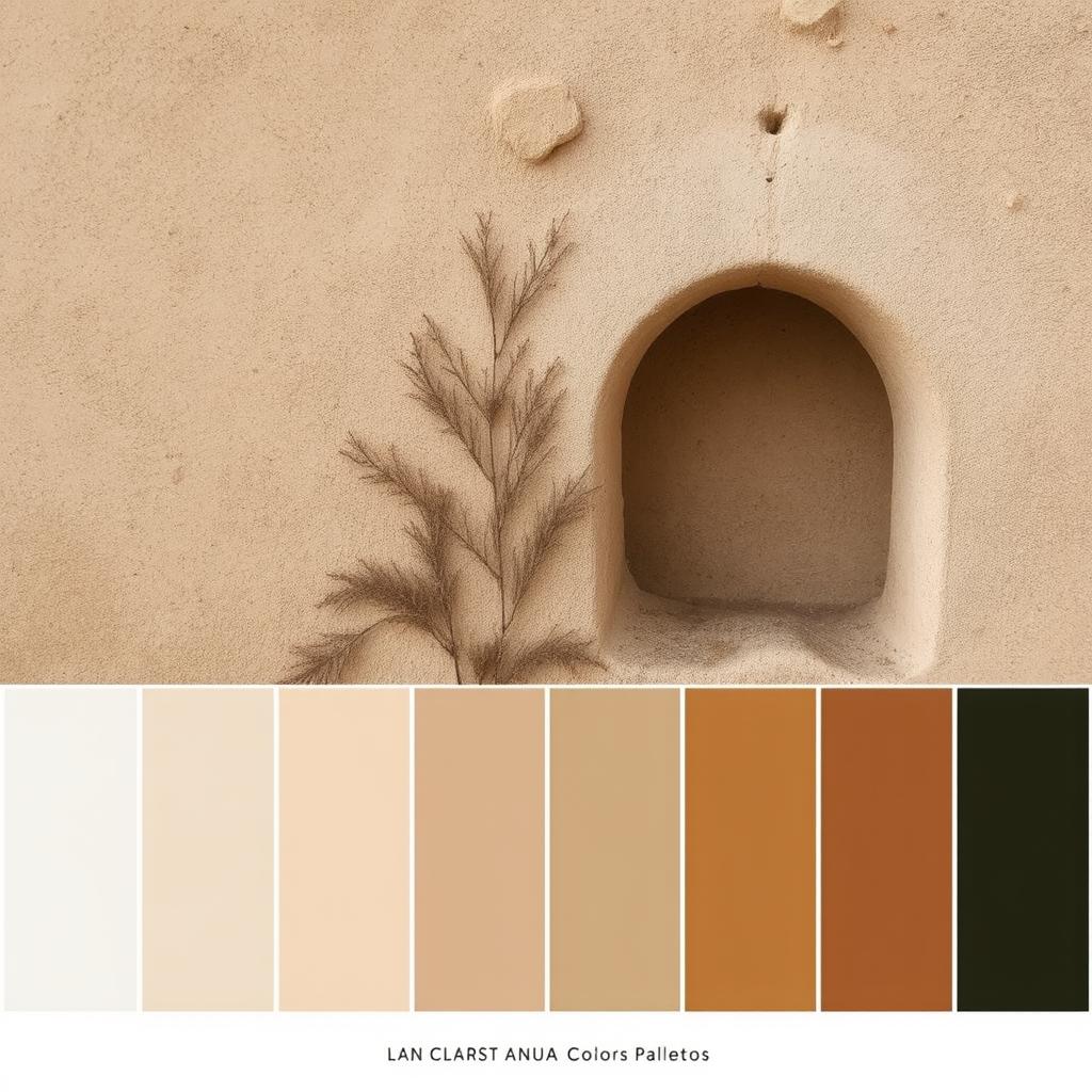 Earthy-toned Boho wall decor palette with vibrant highlights.