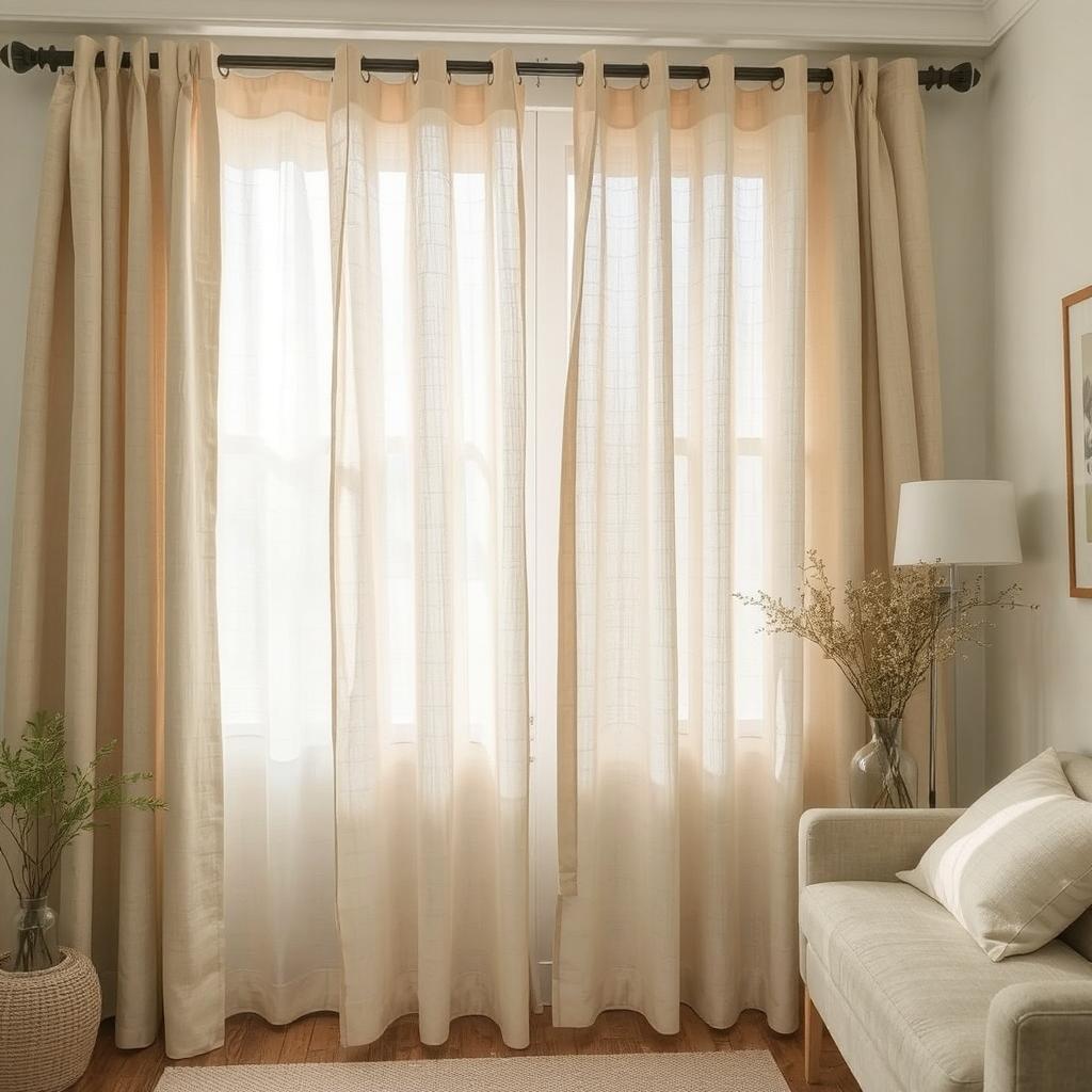 cotton vs linen curtain in living room