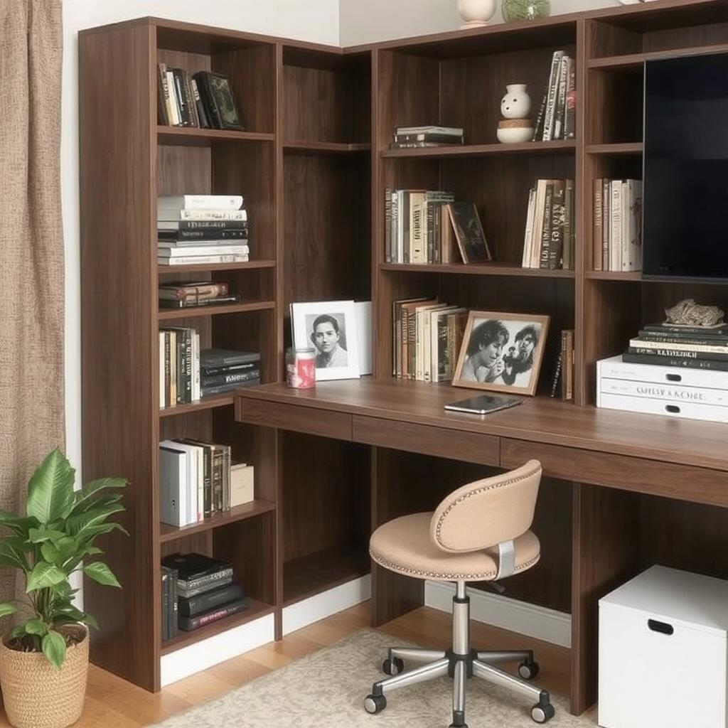 multi-functional-corner-bookshelf-that-doubles-as-a-desk-or-extra-storage