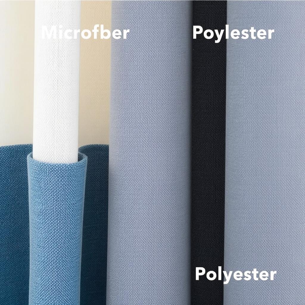 A close-up image of both microfiber and polyester curtains to show the texture difference.