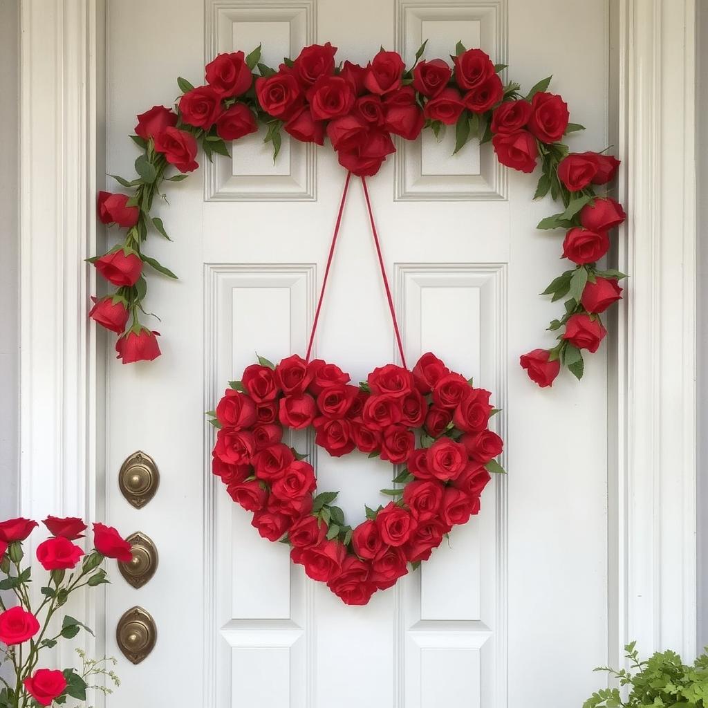 Heart-Shaped Wreath for Valentines Day Decor