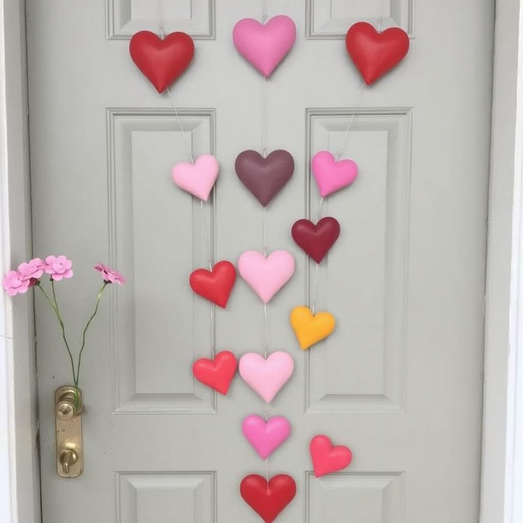 valentines day door decor with ballons