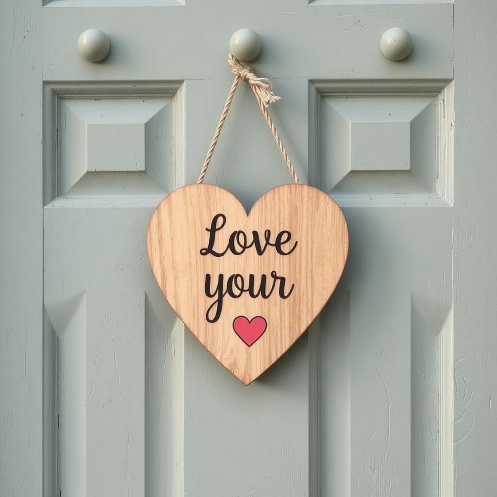 valentines day door decor with plaque