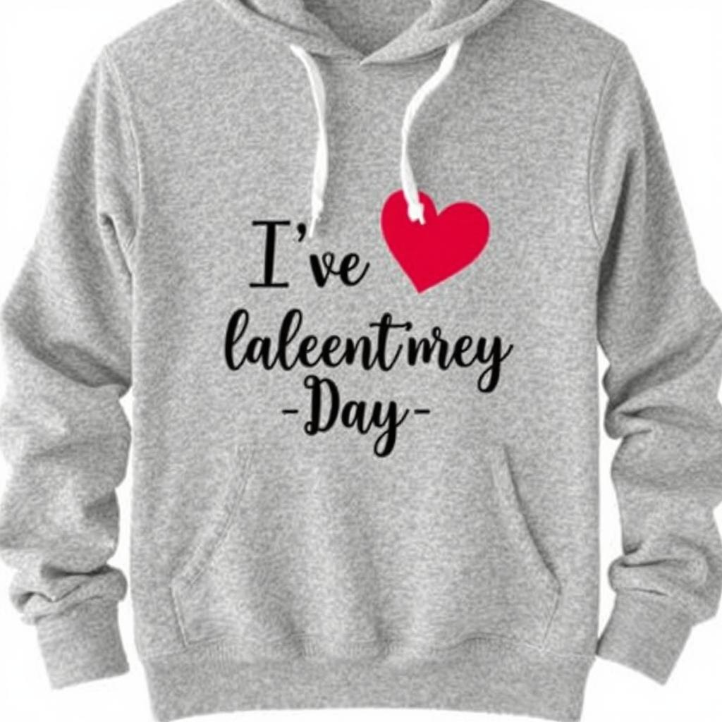 "Comfortable gray hoodie as a Valentine's Day gift."