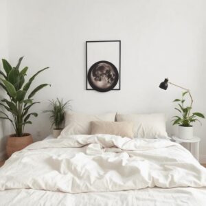 Minimalist bedroom decor with plants and neutral tones2