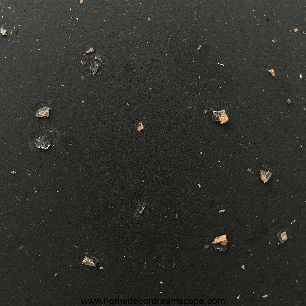 Faded black grout, illustrating the issue of color changes due to cleaning chemicals and moisture